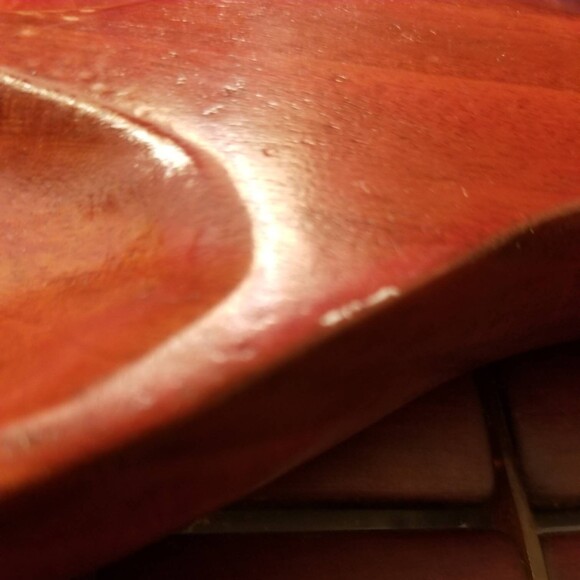 Vintage 1970s Wooden Monkey Pod Leaf Serving Tray 14.5"x7.5"x1.5" - Picture 5 of 6